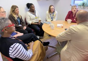 Ashley Dalton MP at a roundtable discussion with King's staff