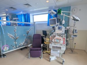A new cot and chair in the service