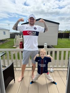 Gary and Harry together after their transplant surgery, looking healthy and happy